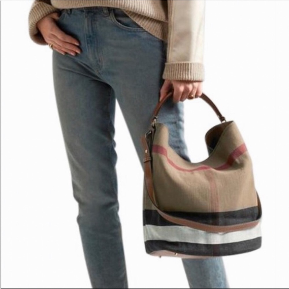 Burberry Canvas /Leather Bucket Bag